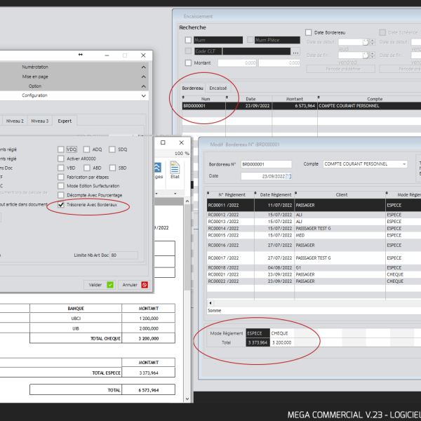 Logiciel de gestion commerciale Tunisie - Mega Commercial - Trésorerie avec Bordereau - logiciel de gestion de trésorerie tunisie - gestion de trésorerie logiciel - logiciel gestion de trésorerie - meilleur logiciel de gestion de trésorerie